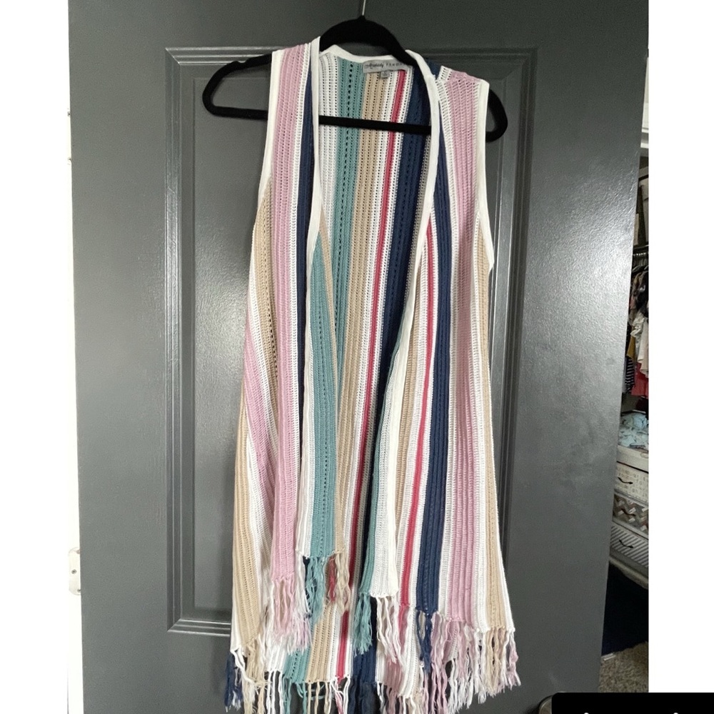 Multicolor fringe vest